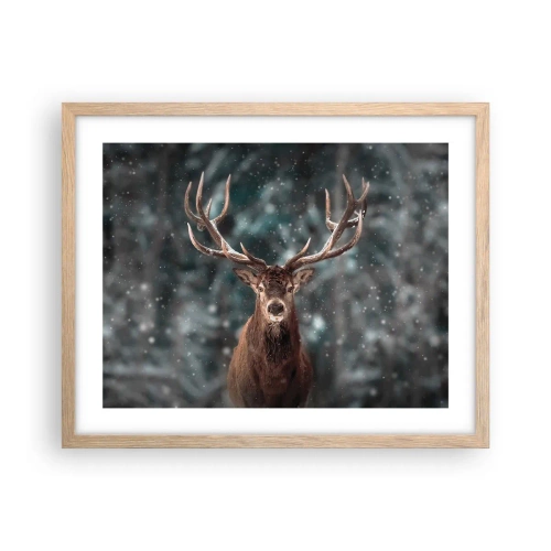 Een poster in een licht eiken lijst - Gekroond tot koning van het bos - 50x40 cm