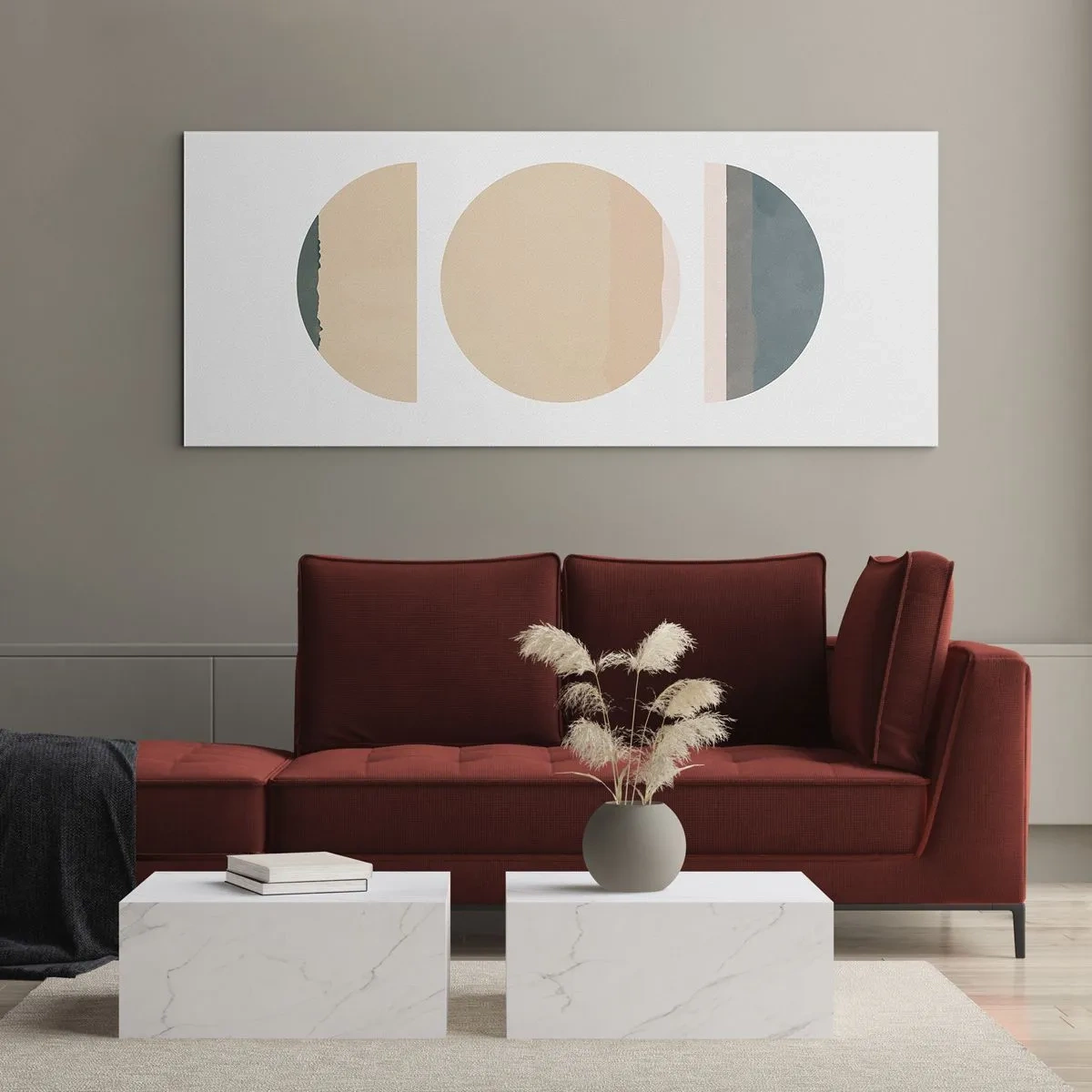 Schilderen op glas - Een Wiel achter een andere - 160x50 cm