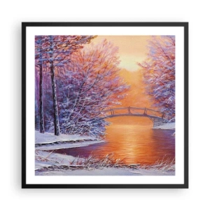 Poster in een zwarte lijst - Laten we elkaar hier ontmoeten - 60x60 cm