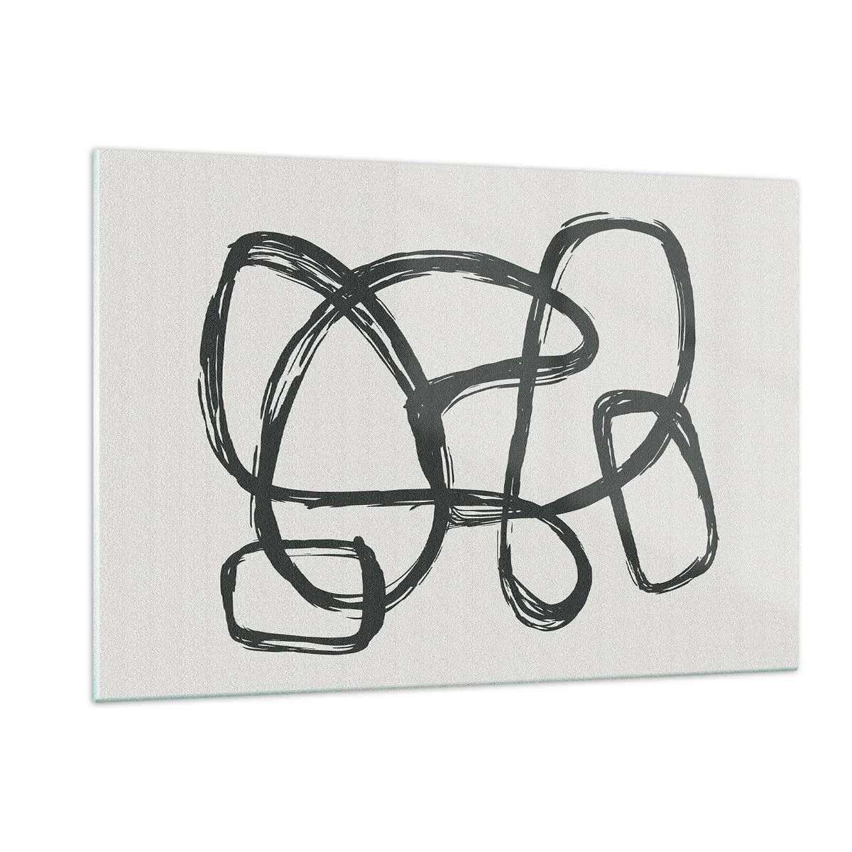 Schilderen op glas - Lusvormige abstractie - 120x80 cm
