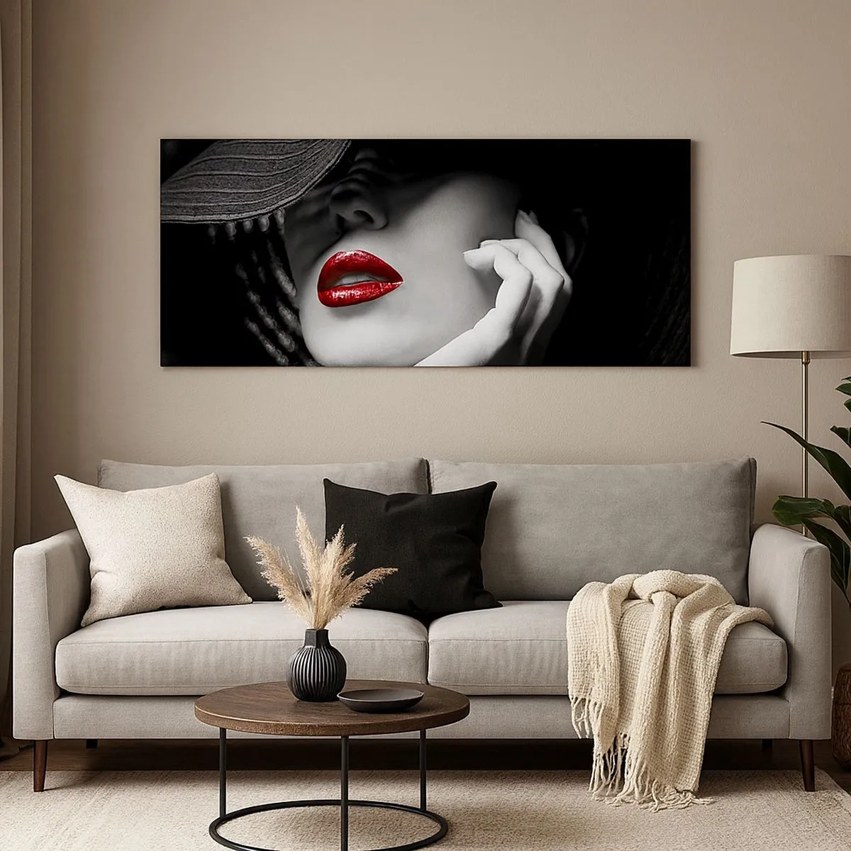 Schilderen op canvas - Een studie in scharlaken - 100x40 cm