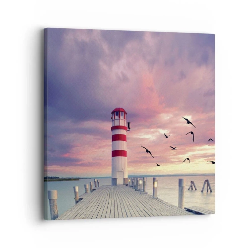 Schilderen op canvas - Het is tijd naar de haven te gaan - 30x30 cm