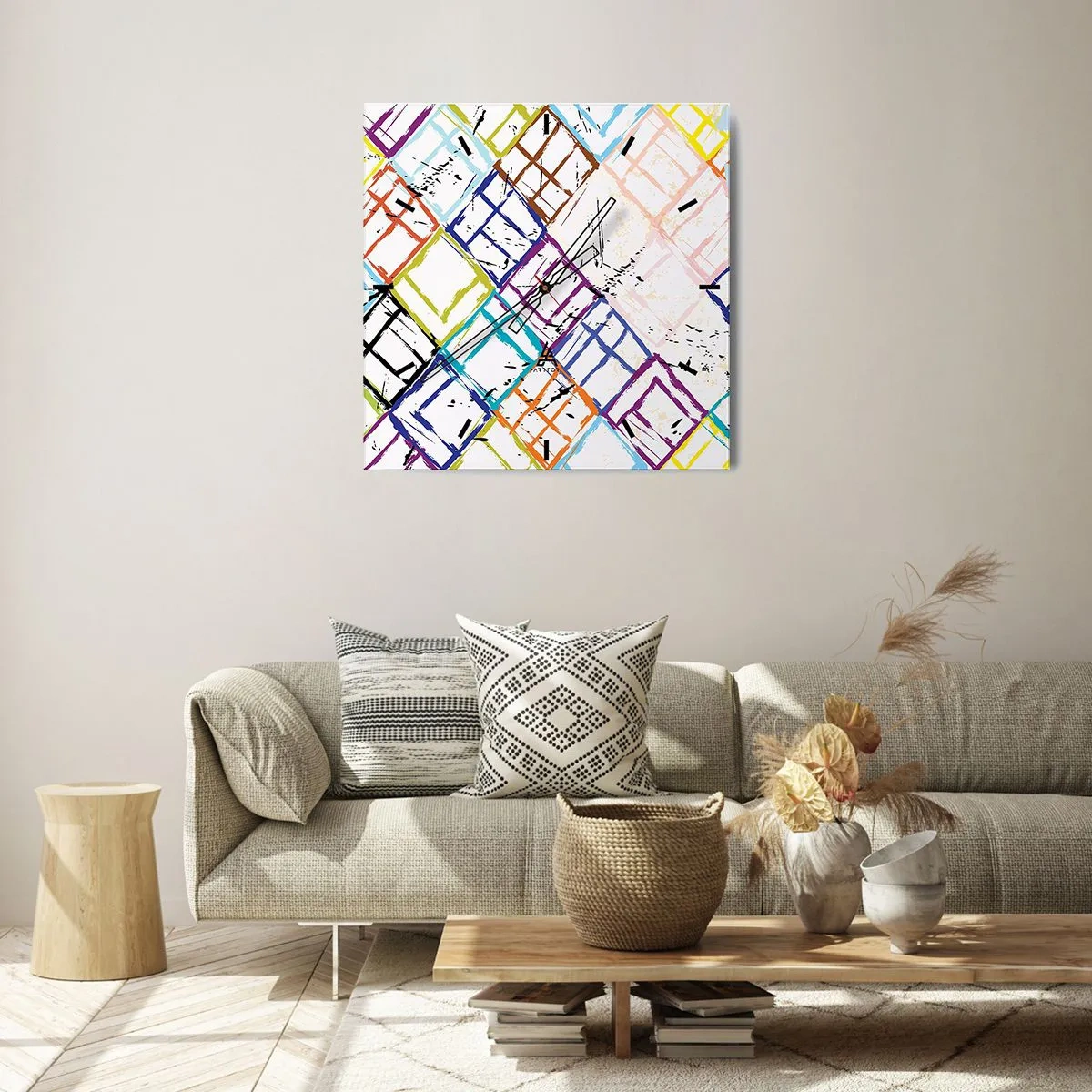 Wandklok - Klok - Cellen te huur - 30x30 cm