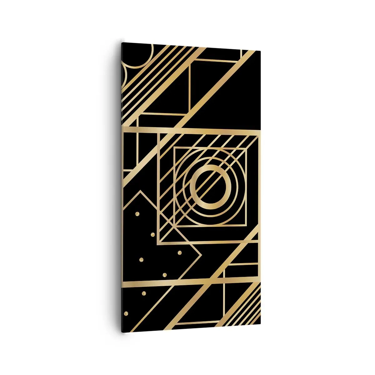 Schilderen op canvas - Gouden geometrie - 65x120 cm