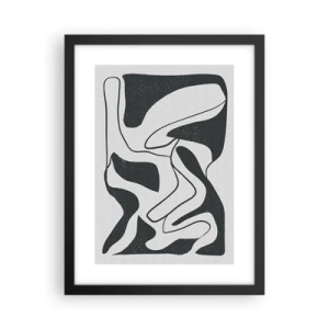 Poster in een zwarte lijst - Abstract doolhofplezier - 30x40 cm
