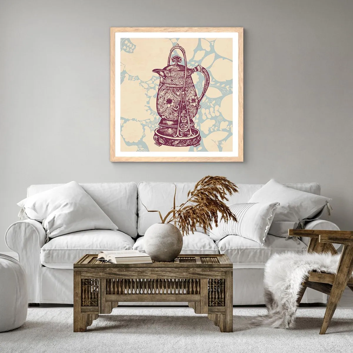 Een poster in een licht eiken lijst - De schoonheid van het dagelijks leven - 40x40 cm