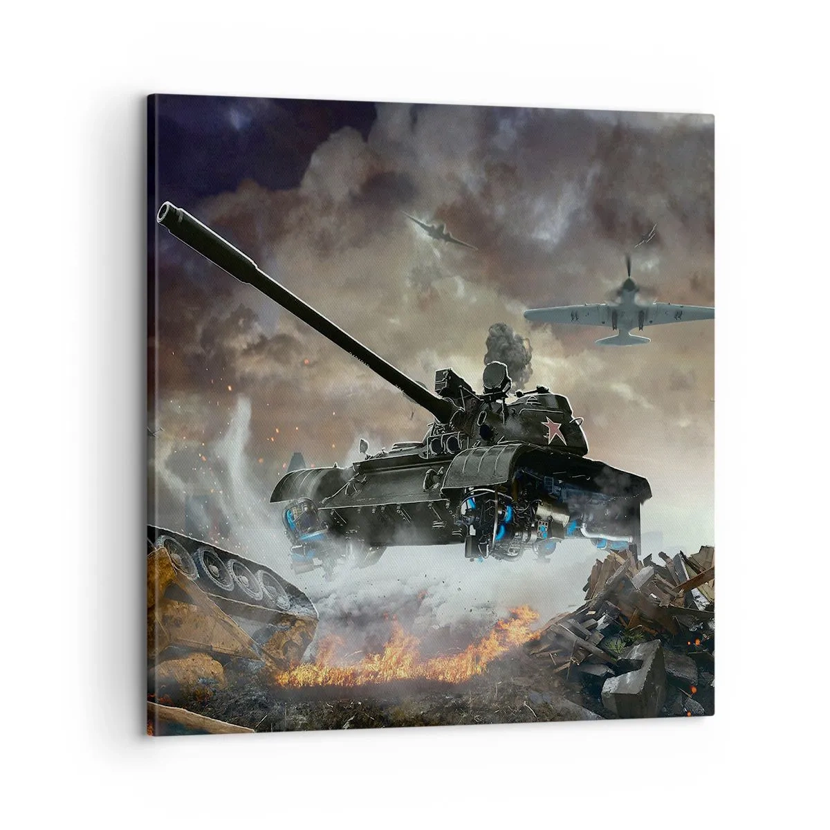 Schilderen op canvas - De strijd is verschrikkelijk en mooi - 60x60 cm