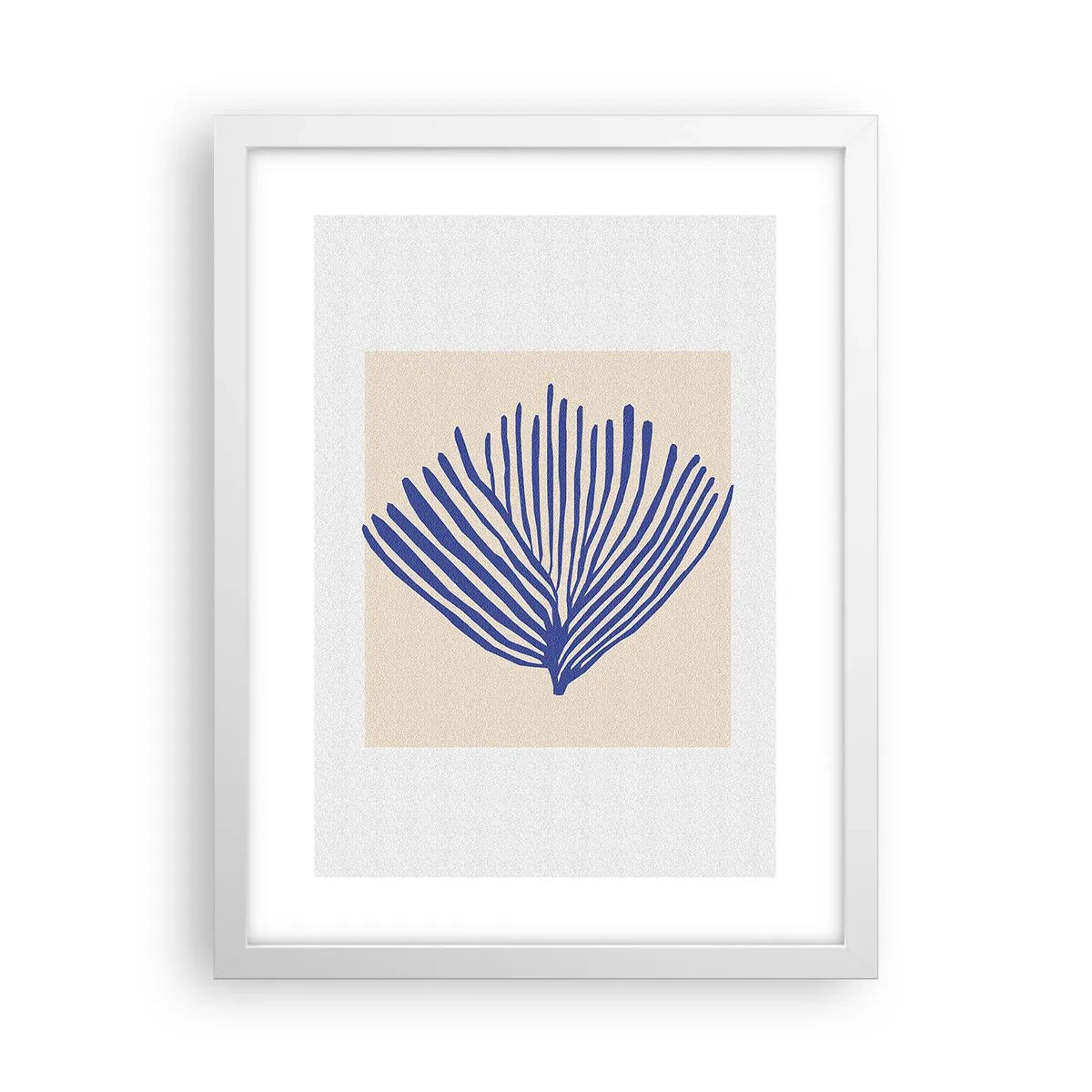 Poster in een witte lijst - Blauwe waaier - 30x40 cm