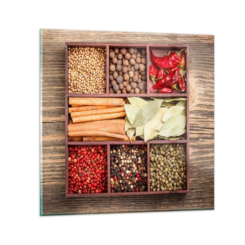 Schilderen op glas - Volgorde van vormen, boeket van aroma's - 30x30 cm