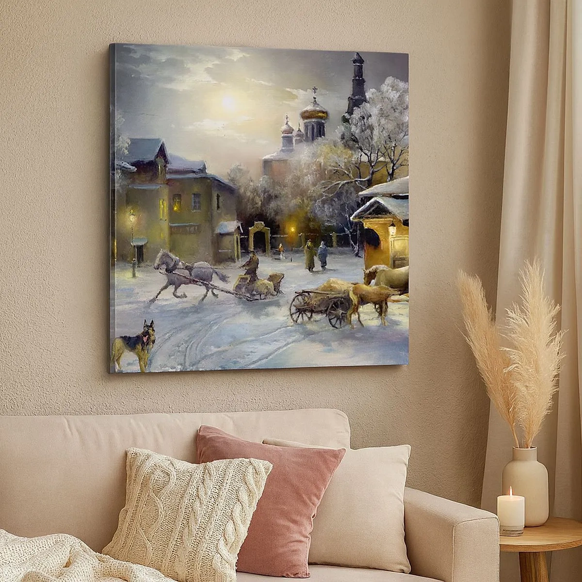 Schilderen op canvas - De magie van de Russische winter - 30x30 cm