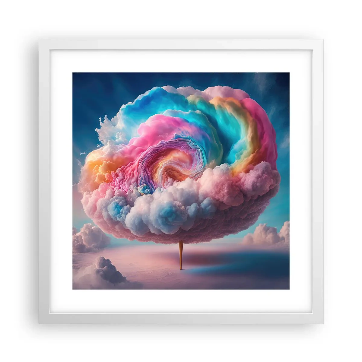 Poster in een witte lijst - De droom van een pretpark - 40x40 cm