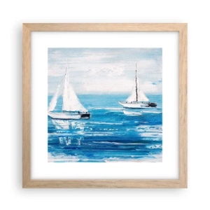 Een poster in een licht eiken lijst - Met een vriend aan mijn zijde - 30x30 cm