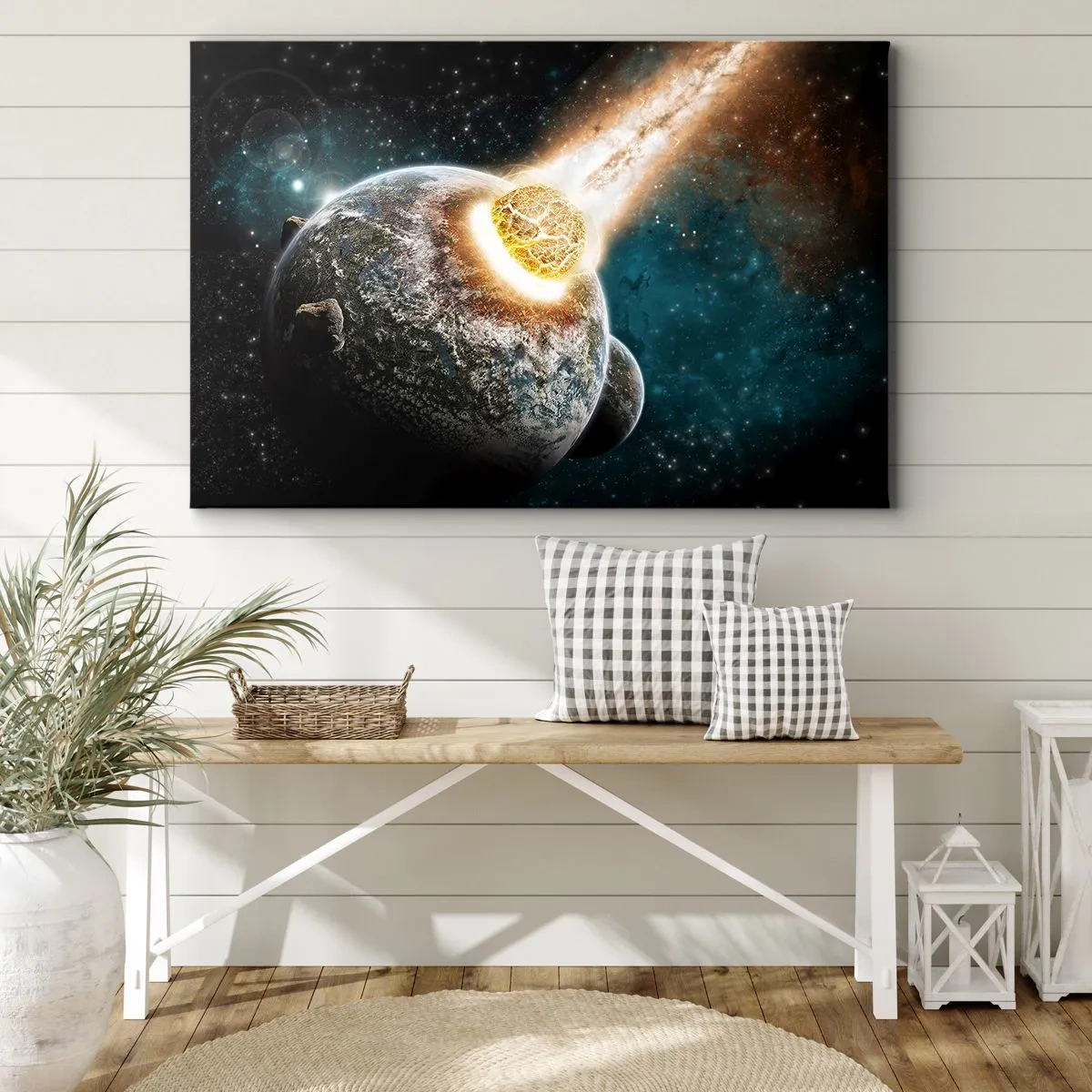 Schilderen op canvas - Vernietiging of geboorte - 120x80 cm