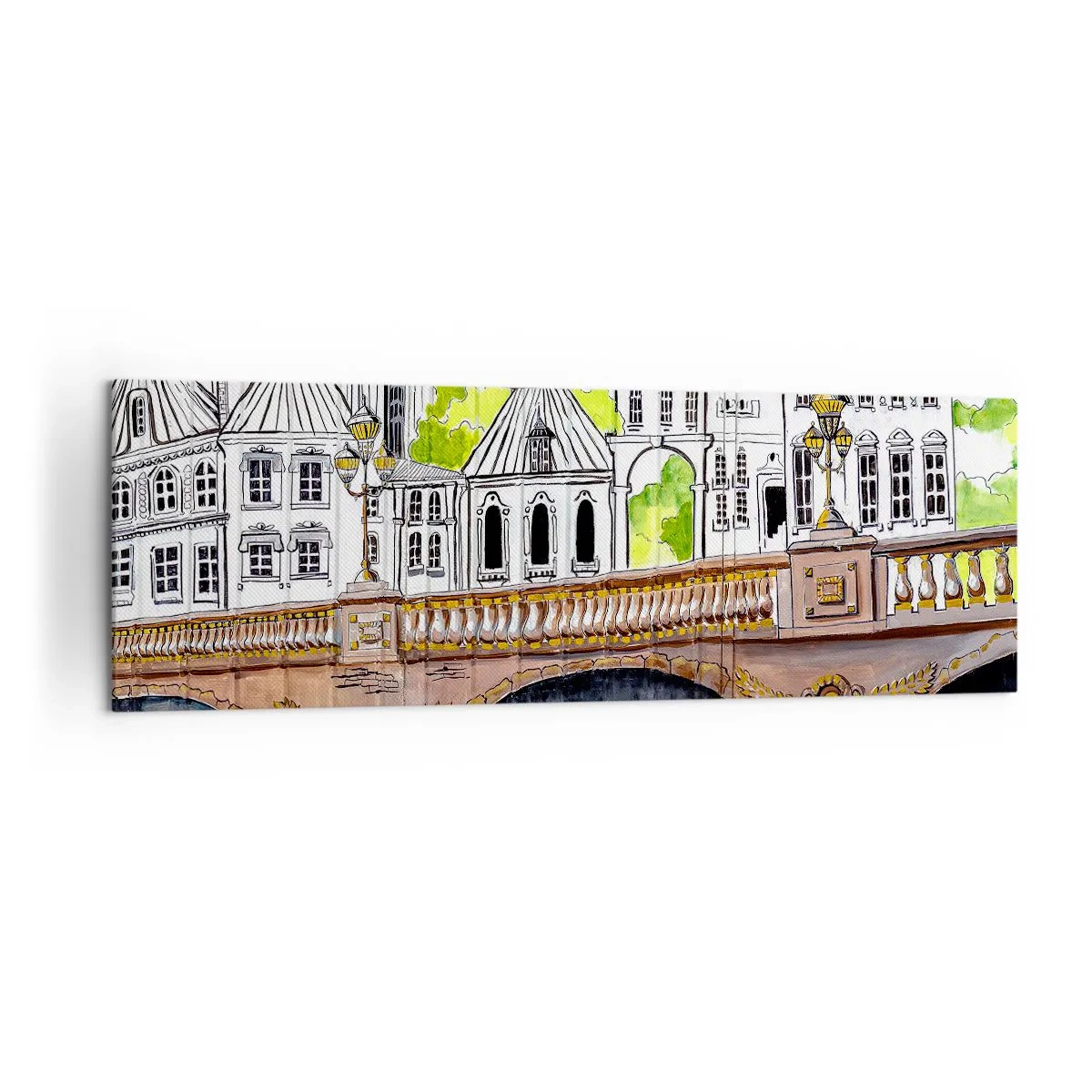 Schilderen op canvas - De stad als geschilderd - 160x50 cm