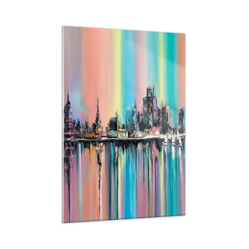 Schilderen op glas - Om in het licht van de nacht te vallen - 50x70 cm