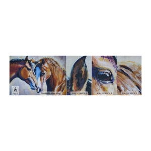 Fotobehang Monster Premium Canvas - Is het vriendschap? is het liefde? - Abstractie, Paarden, Natuur - 100x30 cm