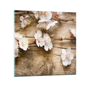 Schilderen op glas - En het was lente - 50x50 cm