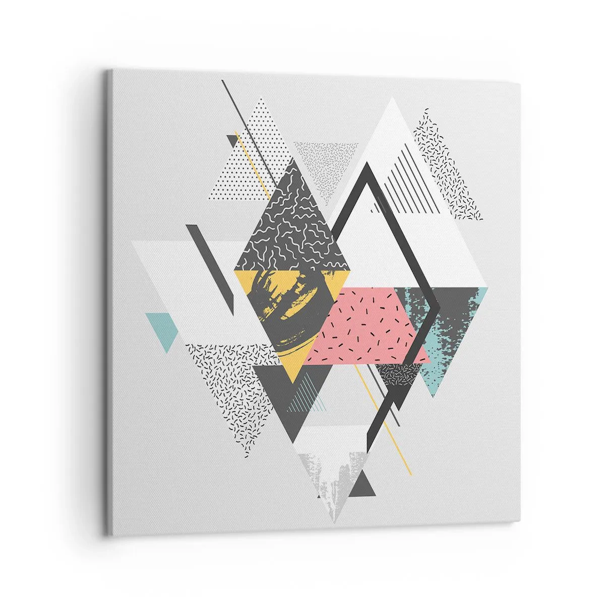 Schilderen op canvas - Variatie op driehoek en ruit - 50x50 cm