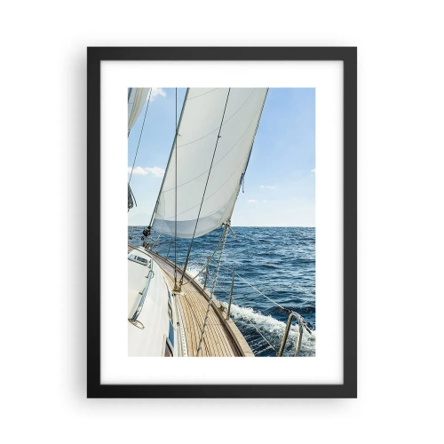 Poster in een zwarte lijst - Ahoi, avontuur - 30x40 cm