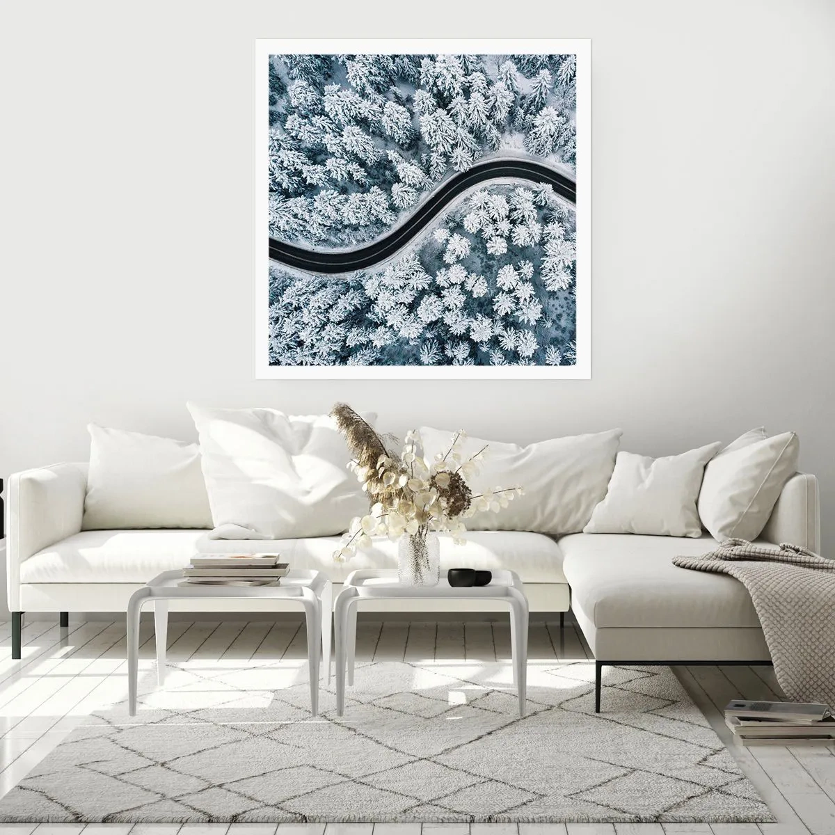 Poster - Door het winterbos - 60x60 cm