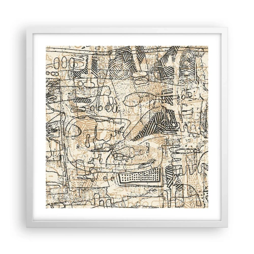 Poster in een witte lijst - Het wacht om te worden gedecodeerd - 50x50 cm