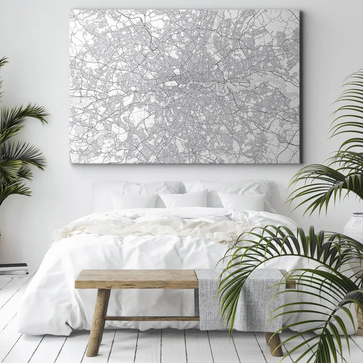 Schilderen op canvas - Kaart van het doolhof van Londen - 100x70 cm