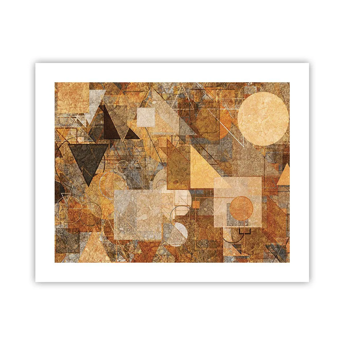 Poster - Een kubistische studie van brons - 50x40 cm