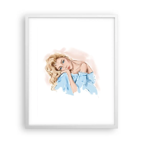Poster in een witte lijst - Dromerig in het blauw - 40x50 cm