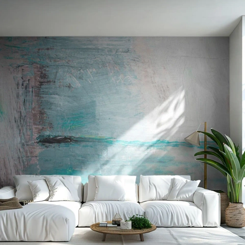 Fotobehang Premium Sand - Horizontaal in blauw - Abstractie, Deel, Modern patroon - 100x70 cm