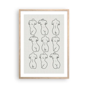 Een poster in een licht eiken lijst - Alleen Venus - 50x70 cm