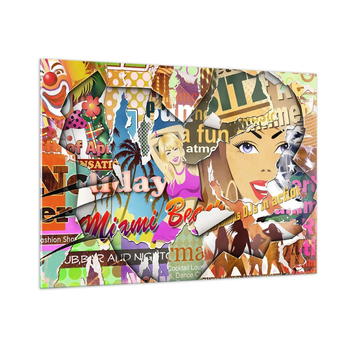 Schilderen op glas - Zomerse flashbacks - 100x70 cm