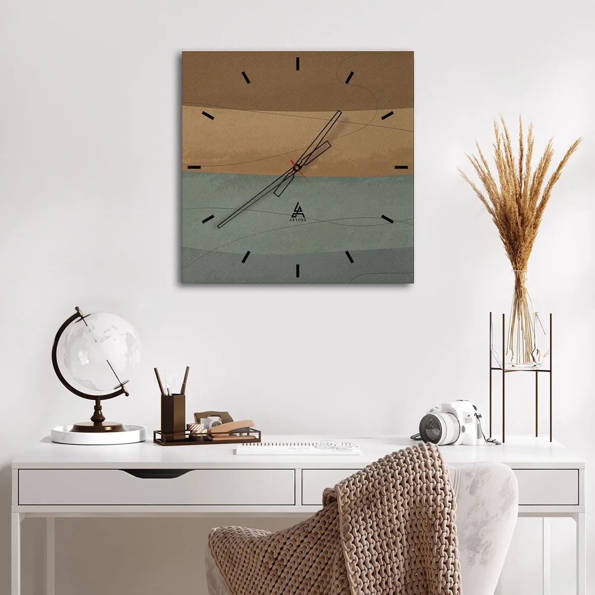 Wandklok - Klok - Horizontale compositie - 30x30 cm