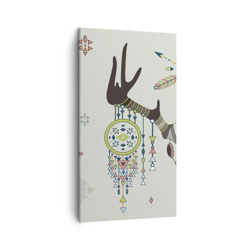 Schilderen op canvas - Trofee van Indiase jager - 45x80 cm