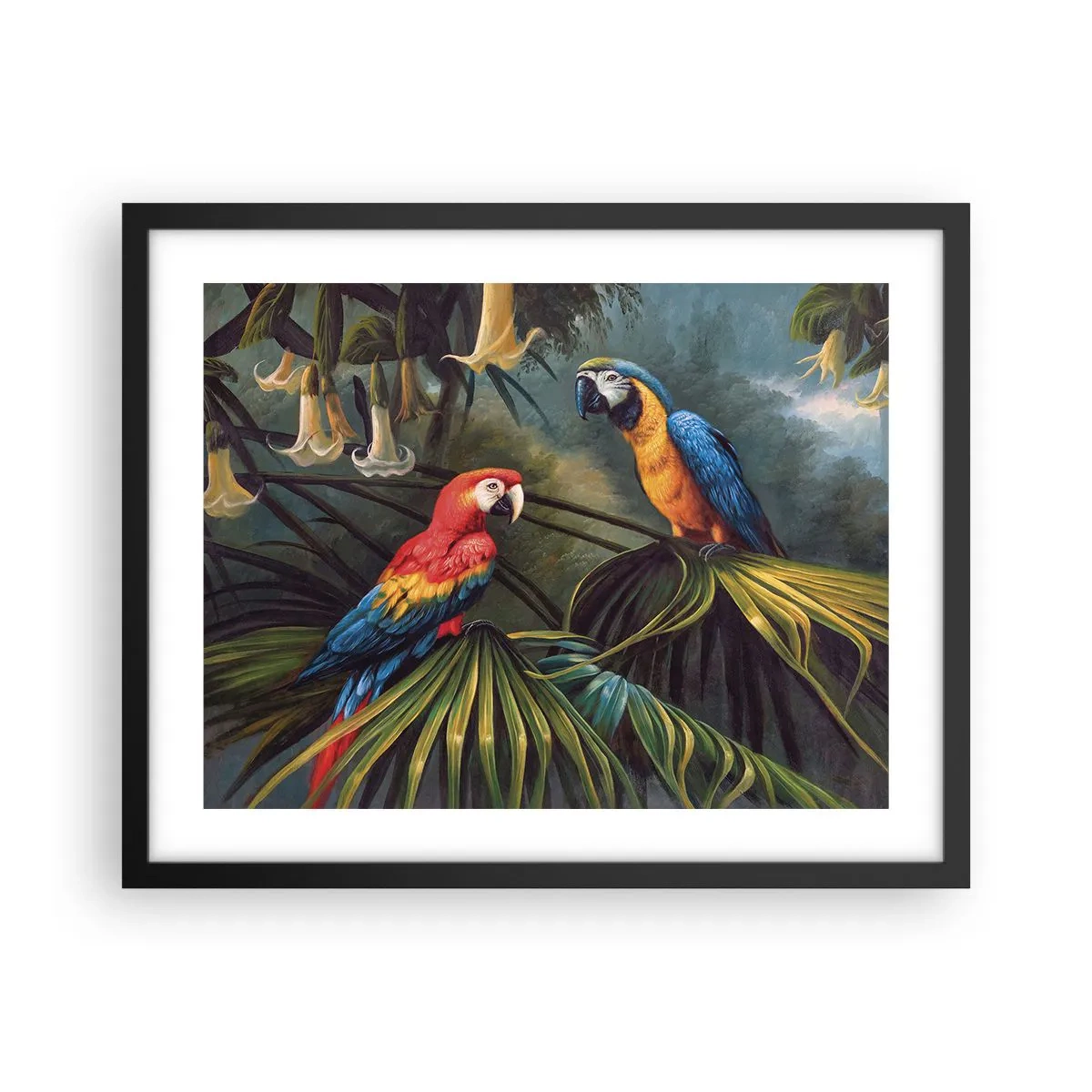 Poster in een zwarte lijst - Romantiek in de tropen - 50x40 cm