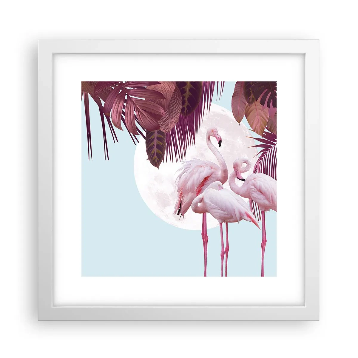 Poster in een witte lijst - Drie vogel genaden - 30x30 cm