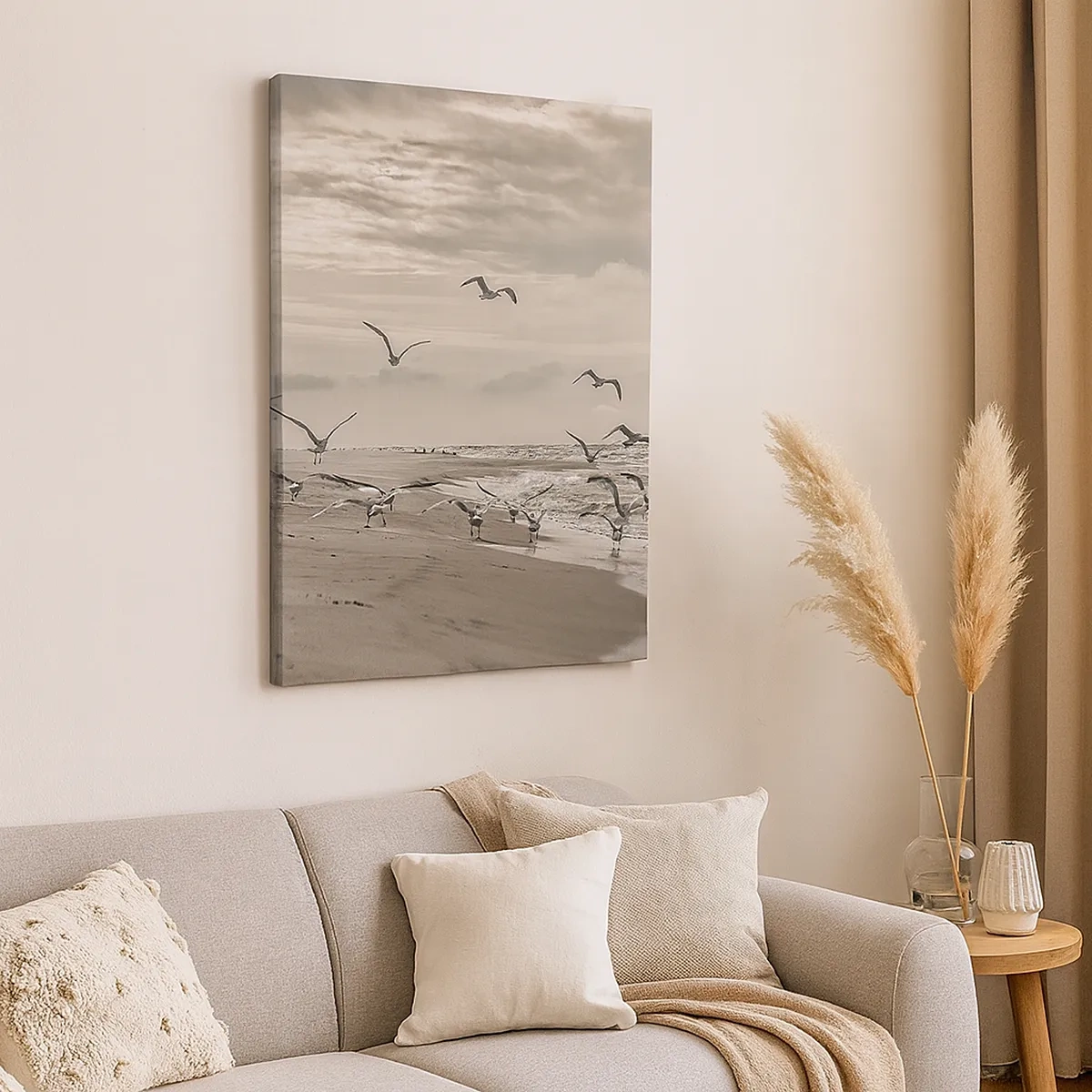 Schilderen op canvas - Het geluid van de zee, het zingen van vogels - 50x70 cm