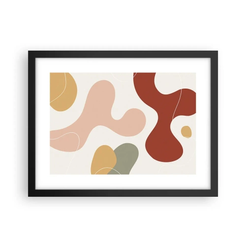 Poster in een zwarte lijst - Kronkels of krullen? - 40x30 cm