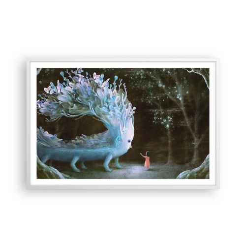 Poster in een witte lijst - Fantastische ontmoeting - 91x61 cm
