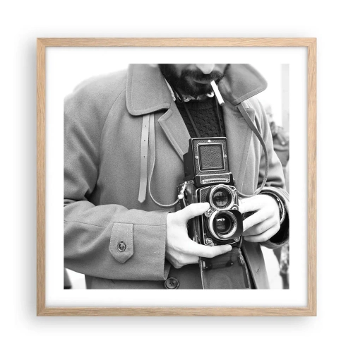 Een poster in een licht eiken lijst - Retro stijl - 50x50 cm