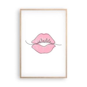 Een poster in een licht eiken lijst - Klaar om te kussen? - 61x91 cm