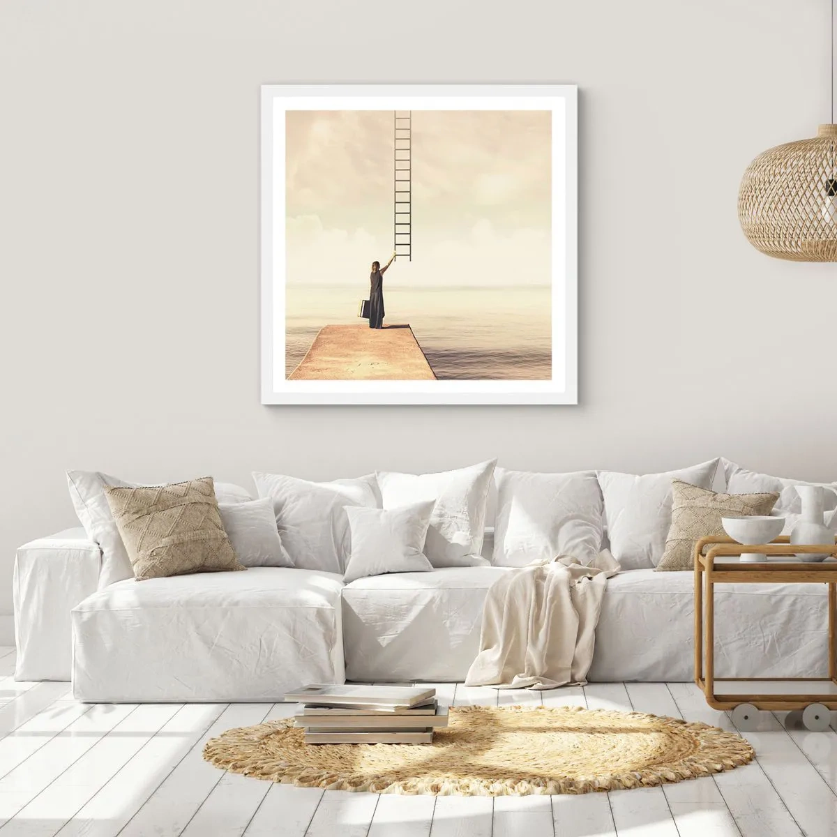 Poster in een witte lijst - Een magische reis - 30x30 cm