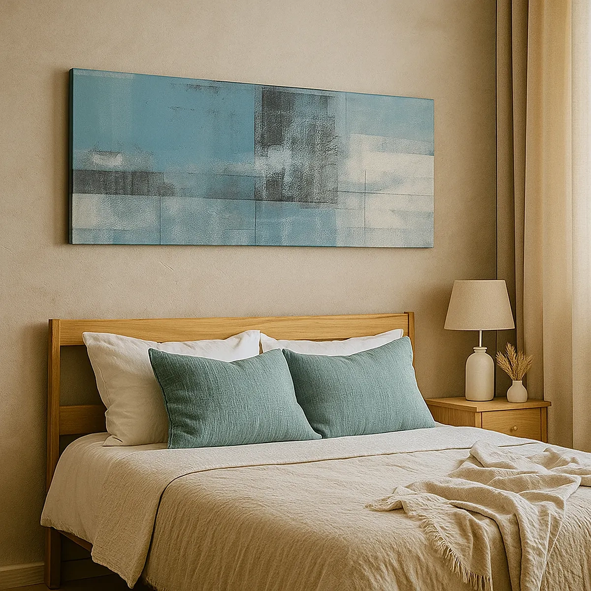 Schilderen op canvas - Water en lucht - 30x30 cm