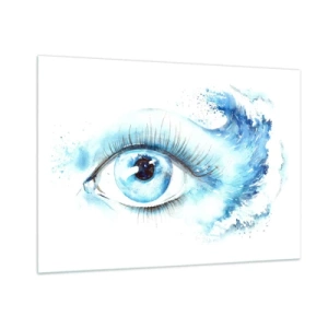 Schilderen op glas - Dompel jezelf onder in het blauw van de blik - 100x70 cm