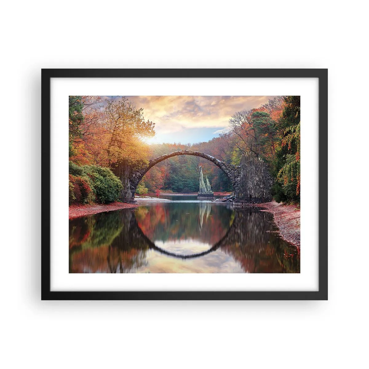 Poster in een zwarte lijst - Aan de andere kant van de spiegel - 50x40 cm