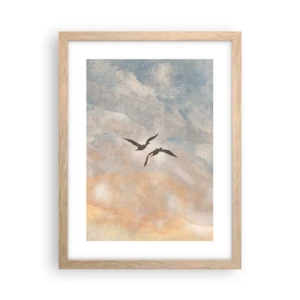 Een poster in een licht eiken lijst - Hemeldans - 30x40 cm