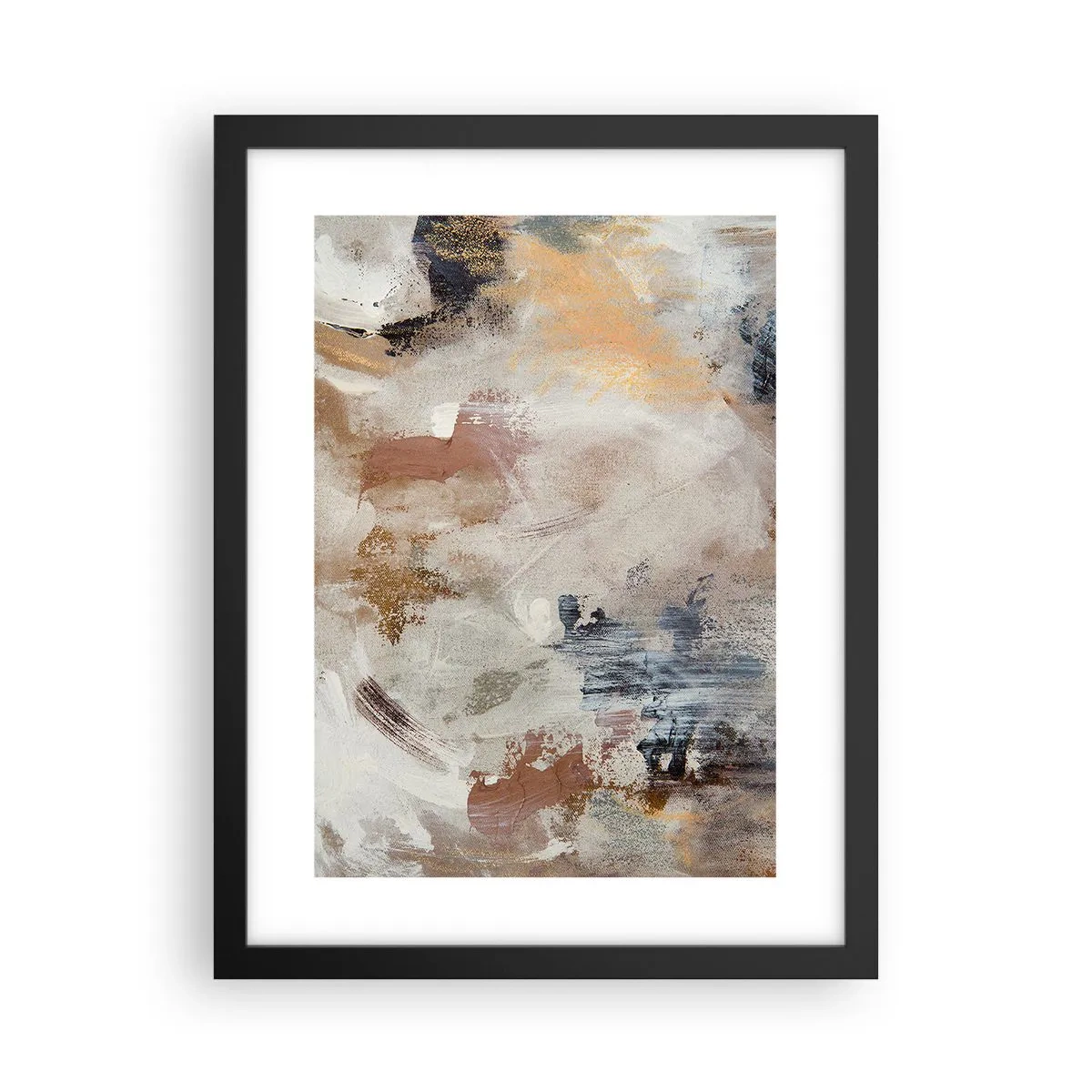Poster in een zwarte lijst - Mistige abstractie - 30x40 cm