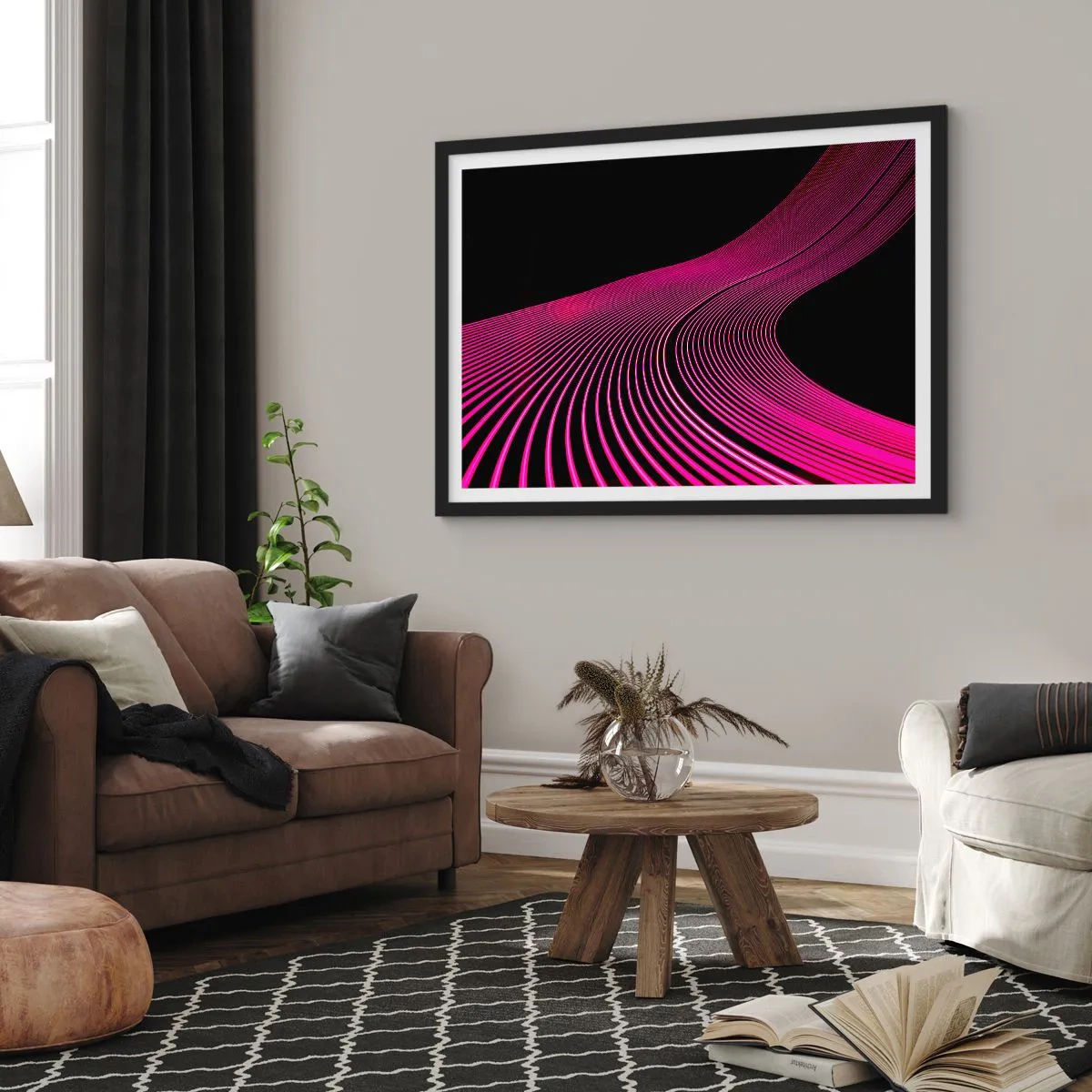 Poster in een zwarte lijst - Avenue van licht - 91x61 cm