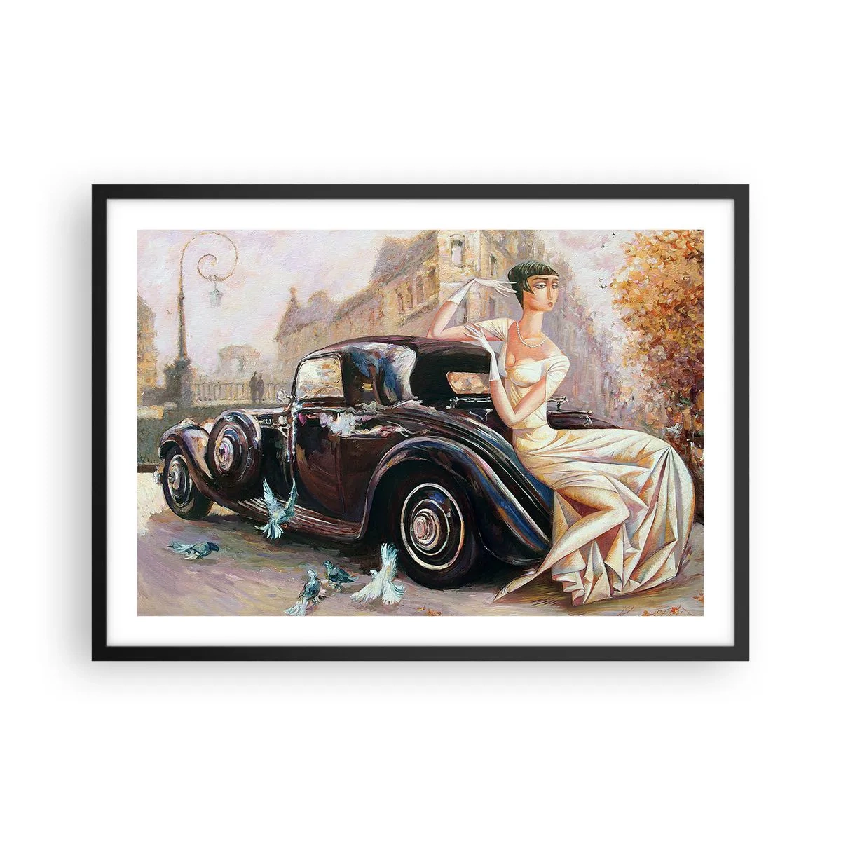 Poster in een zwarte lijst - Elegantie in retrostijl - 70x50 cm