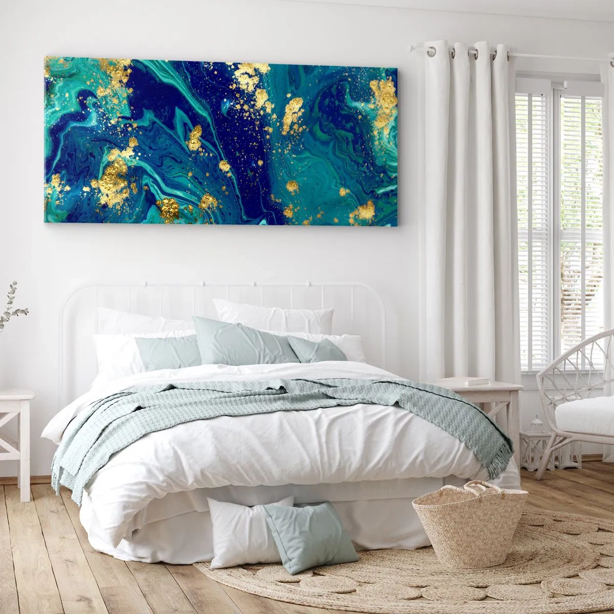 Schilderen op canvas - De bloemblaadjes van de zon - 100x40 cm