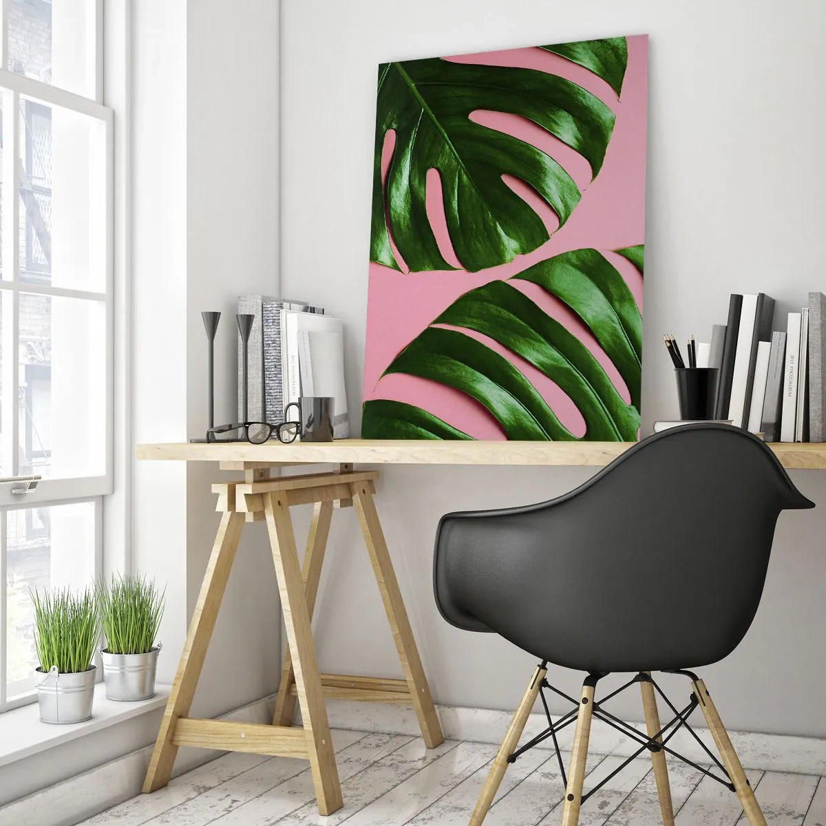 Schilderen op glas - Groene rendez-vous - 80x120 cm